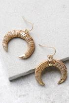 Lulus By The Horns Gold Earrings