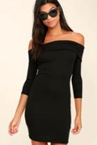 Fore Made With Love Black Off-the-shoulder Dress | Lulus