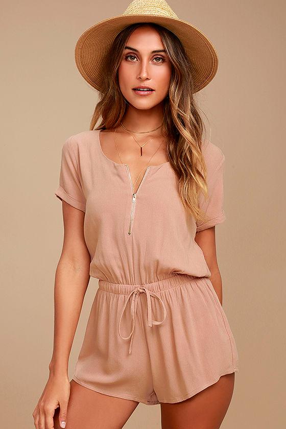 Lulus | Kudos Blush Romper | Size X-large | Pink | 100% Rayon