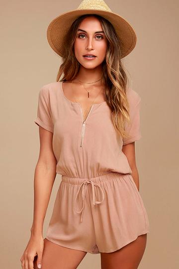 Lulus | Kudos Blush Romper | Size X-large | Pink | 100% Rayon