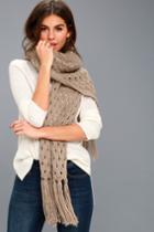 Bae Area Tan Knit Scarf | Lulus