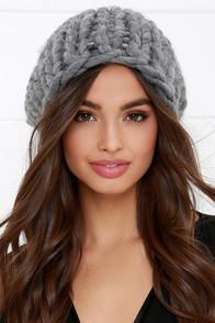 Ana Cuddled Up Grey Knit Beanie