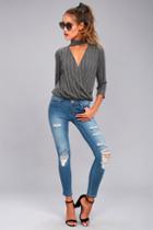 En Jean | Jean-ius Idea Medium Wash Distressed High-waisted Skinny Jeans | Size 1 | Blue | Lulus