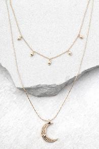 Lulus Celestial Charm Gold Layered Necklace