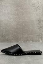 Shoe Republic La Laetitia Black Studded Loafer Slides
