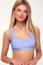 Casita Periwinkle Blue Ribbed Bikini Top | Lulus