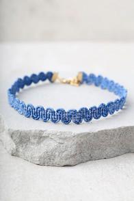 Vanessa Mooney Jaclyn Blue Choker Necklace