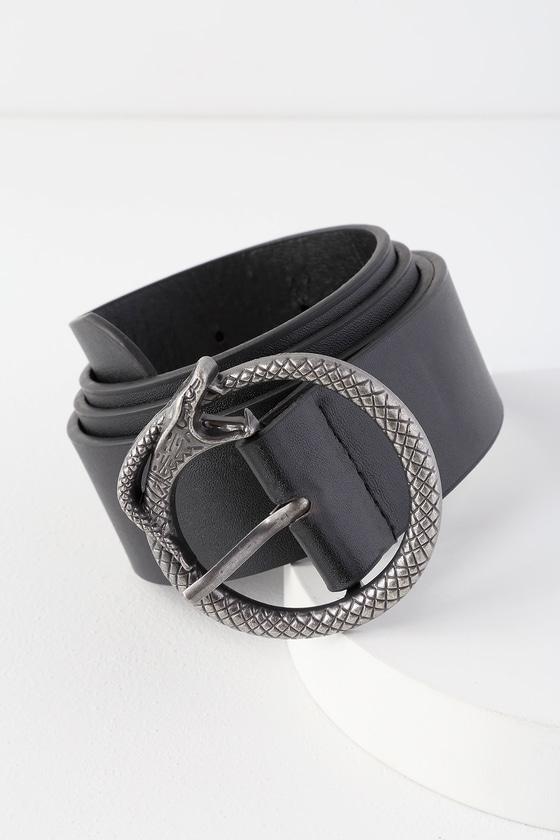 For Goodness Snake Silver And Black Belt | Lulus