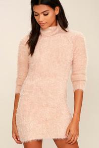 Mink Pink Soft Serve Blush Pink Sweater Dress
