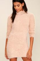 Mink Pink Soft Serve Blush Pink Sweater Dress