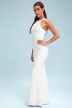 Joella White Lace Halter Maxi Dress | Lulus