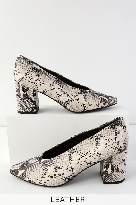 Seychelles Rehearse Ll Black And White Python Leather Pumps | Lulus