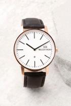 Mccoy Road Nine30 Rose Gold And Black Leather Watch