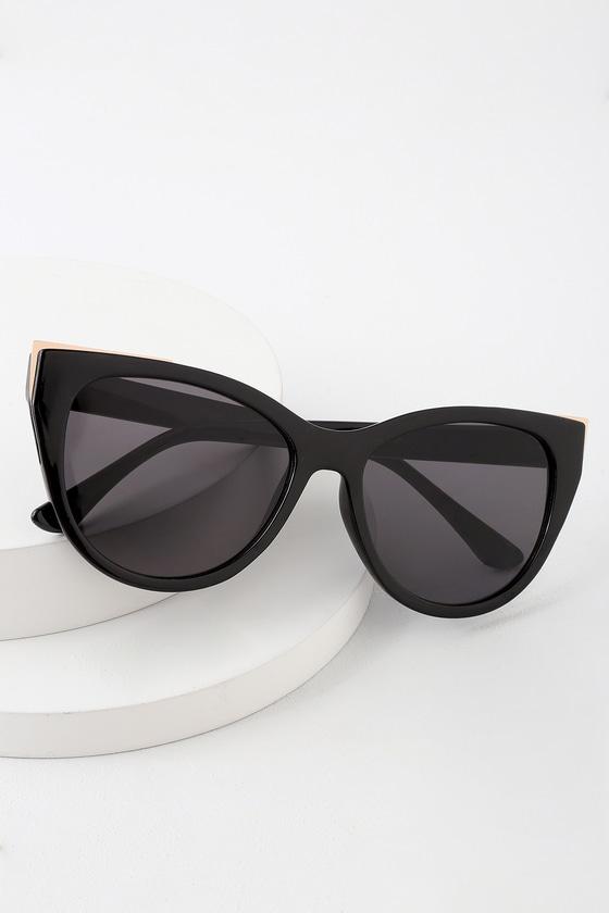 Franny Gold And Black Sunglasses | Lulus