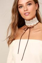 Lulus | Victorian Era Brown And Cream Lace Necklace Set | White | Vegan Friendly