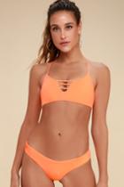 Maaji Sand Stone Sublime Neon Peach Reversible Bikini Bottom | Lulus