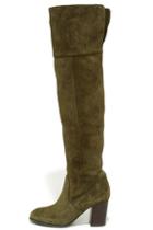 Jessica Simpson Ebyy Olive Suede Leather Over The Knee Boots
