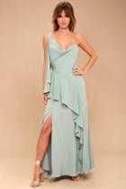Keepsake | Be Mine Sage Green Maxi Dress | Size Xx-small | 100% Polyester | Lulus