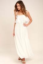 Moon River Now And Always Ivory Lace Maxi Dress
