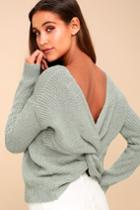 Olive + Oak Jayda Sage Green Knit Sweater | Lulus