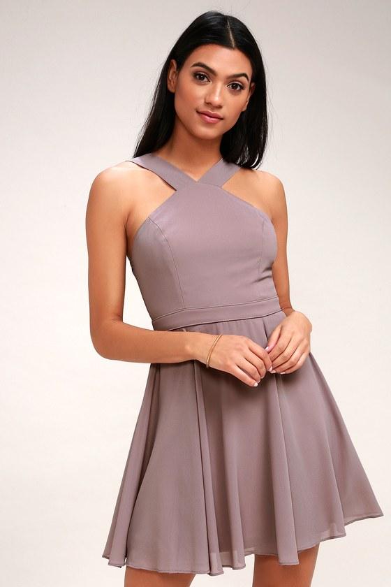 Forevermore Taupe Skater Dress | Lulus