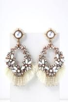 Lulus | Jana Gold And Iridescent Rhinestone Tassel Earrings