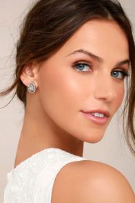 Lulus Akasha Silver Rhinestone Earrings