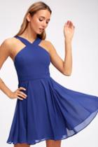 Forevermore Royal Blue Skater Dress | Lulus