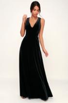 Beautiful Night Black Velvet Sleeveless Maxi Dress | Lulus