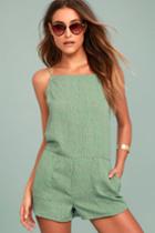 Rvca | Moda Teal Print Romper | Size X-large | Green | 100% Polyester | Lulus