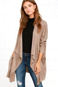 Lulus Dream Day Taupe Suede Jacket