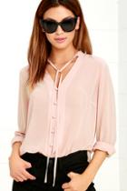 Lulus Style Education Blush Pink Blouse