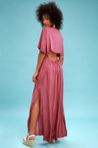 On The Road Harlem Washed Berry Red Backless Maxi Dress | Lulus