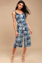 Fore Paradiso Teal Print Midi Jumpsuit