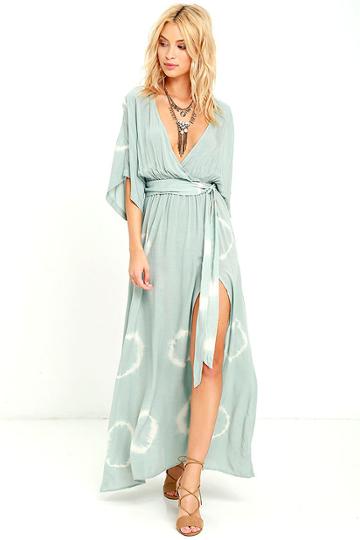 Long Live Love Sage Green Tie-dye Maxi Dress | Lulus