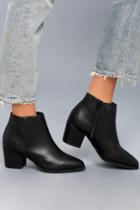 Bamboo | Lorna Black Pointed Toe Ankle Booties | Size 5.5 | Vegan Friendly | Lulus