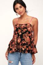 Free People Sweet Talk Black Multi Print Tank Top | Lulus