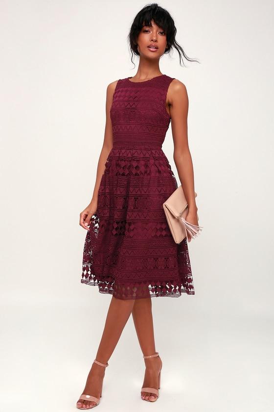 Madly In Love Plum Purple Lace Sleeveless Midi Dress | Lulus