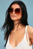 Morrison Gold Oversized Square Sunglasses | Lulus