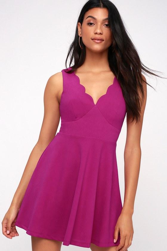 Won And Only Magenta Skater Dress | Lulus