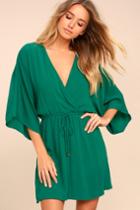 Lulus | City Walk Teal Green Dress | Size X-small | 100% Rayon