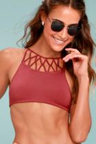 Chaser Looped Rust Red Bikini Top