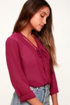 Style Education Magenta Blouse | Lulus