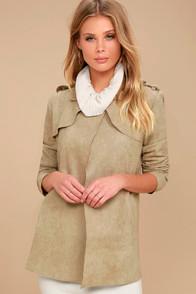 Ppla Noah Beige Suede Trench Coat