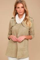 Ppla Noah Beige Suede Trench Coat