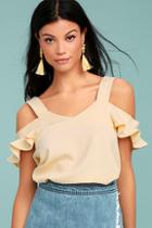 Lulus Keeper Of My Heart Cream Off-the-shoulder Top