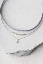 Lulus Engaging Gold And Grey Choker Necklace Set