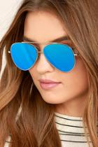 Perverse Toni Bologni Blue Mirrored Aviator Sunglasses
