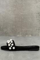 Jacobies Nichol Black Suede Slide Sandals