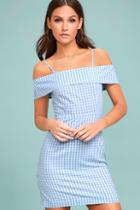 Re:named Beach Picnic Blue And White Gingham Dress